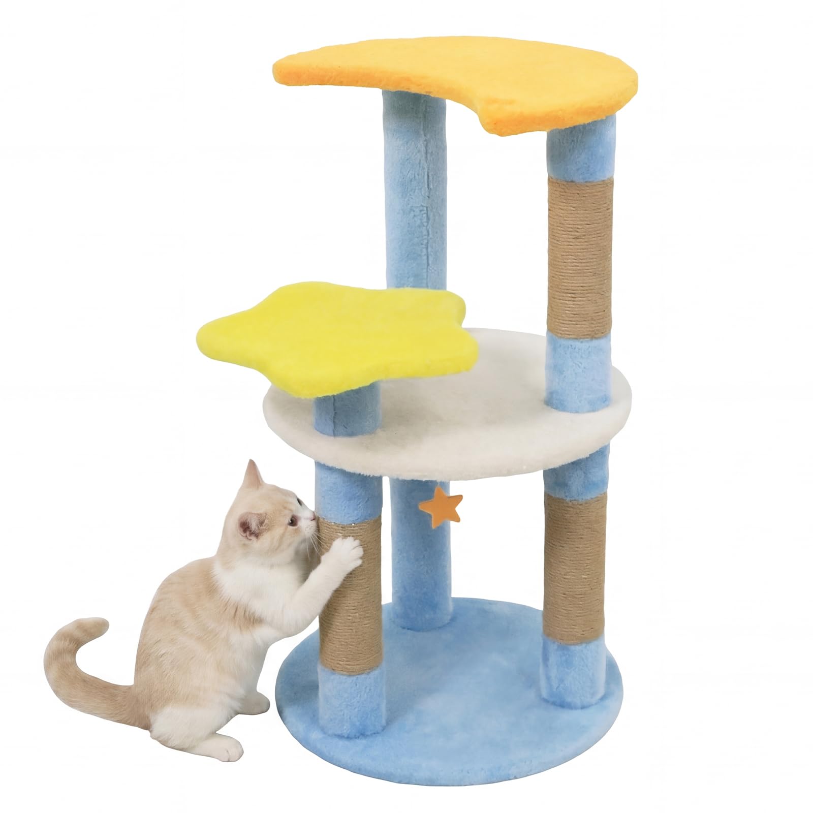 Tangkula 29 Inch Multi-Level Cat Tower with Jute Scratching Posts